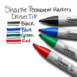 Sharpie Chisel-Tip Permanent Markers, Red, Pack Of 12