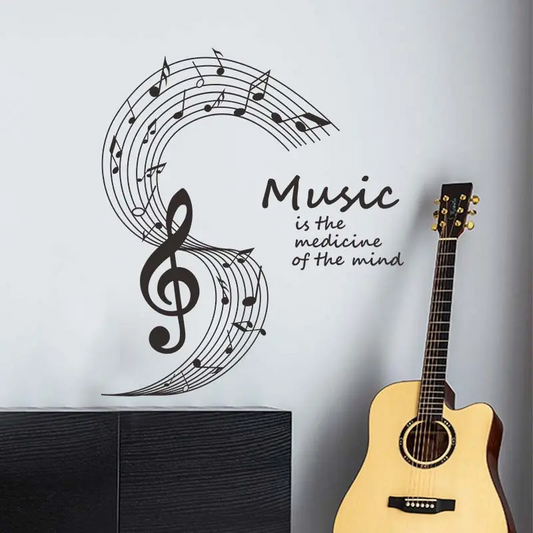 Large Music Notes Wall Decal Set - 20x18 Inch Vinyl Music Lovers Mural for Wall, Kitchen, Nursery, Office Decor - Music-Themed Sticker for Home and Workspace Music Room (Music Note)