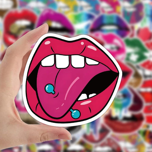 50 Pcs Vinyl Sticker of Sexy Lips Art for Art Lips Lovers Waterproof Stickers Bomb for Wall, Computer, Laptop, Skateboard, Water Bottle, Mug, Kids Scrapbook Gift for Birthday, Christmas, Thanksgiving (Lips)