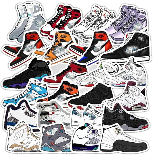 50 Pcs Rare Limited Edition Sneakers Vinyl Sticker Waterproof Stickers Bomb for Wall, Computer, Laptop, Skateboard, Water Bottle, Kids Scrapbook Gift for Birthday, Christmas, Thanksgiving (Sneakers)