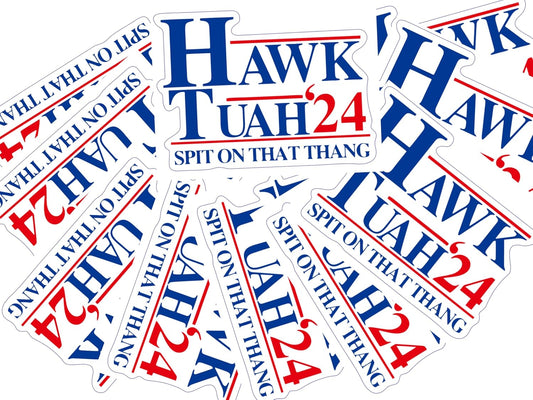 (10 Pack) Hawk Tuah Stickers - Spit On That Thang Decal - Hawk Tush Spit On That Thang Funny Stickers - Funny Viral Girl Meme - 5.5"x4.5" - Premium Vinyl - for Cars, Trucks, Laptops, Phones