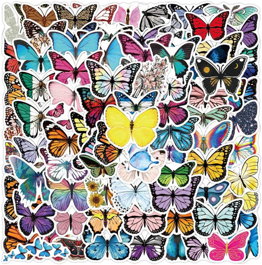 50 Pcs Vinyl Sticker of Butterflies Lovers Waterproof Stickers Bomb for Wall, Computer, Laptop, Skateboard, Water Bottle, Mug, Kids Scrapbook Gift for Birthday, Christmas, Thanksgiving (Butterfly)